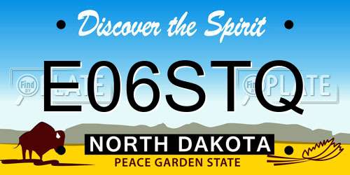 E06STQ North Dakota License Plate
