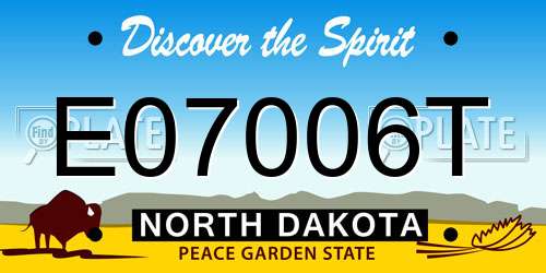 E07006T North Dakota License Plate