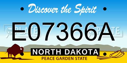 E07366A North Dakota License Plate