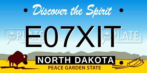 E07XIT North Dakota License Plate