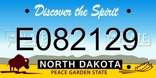 E082129 North Dakota License Plate