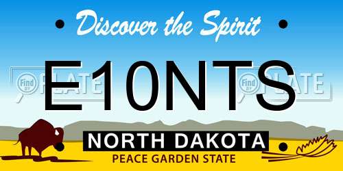 E10NTS North Dakota License Plate