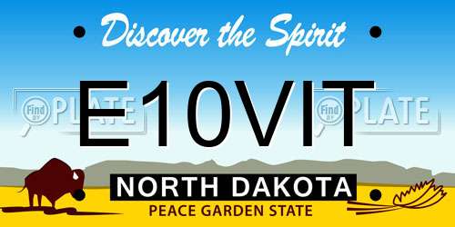 E10VIT North Dakota License Plate