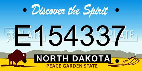 E154337 North Dakota License Plate
