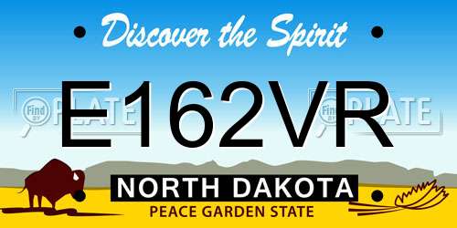 E162VR North Dakota License Plate