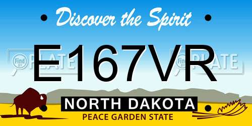 E167VR North Dakota License Plate