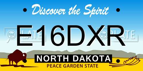 E16DXR North Dakota License Plate