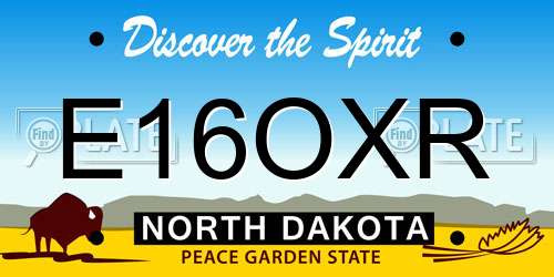 E16OXR North Dakota License Plate