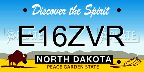 E16ZVR North Dakota License Plate
