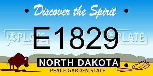 E1829 North Dakota License Plate
