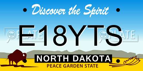E18YTS North Dakota License Plate