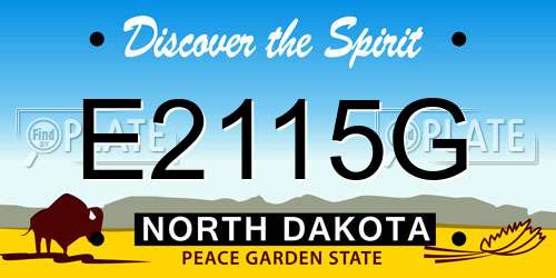 E2115G North Dakota License Plate