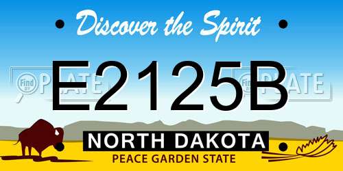 E2125B North Dakota License Plate