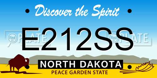 E212SS North Dakota License Plate