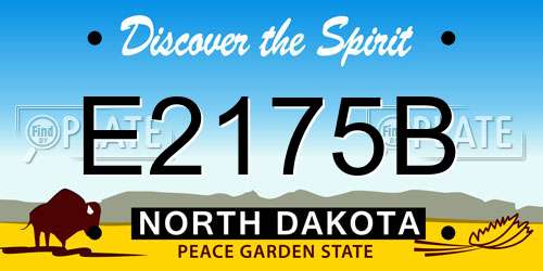 E2175B North Dakota License Plate