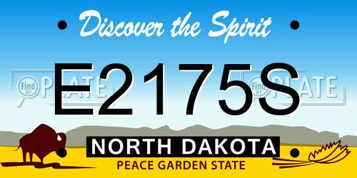 E2175S North Dakota License Plate