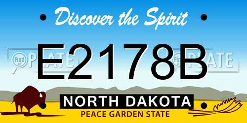 E2178B North Dakota License Plate