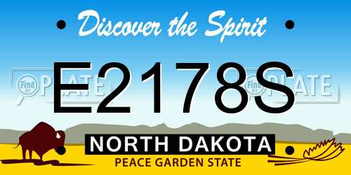E2178S North Dakota License Plate