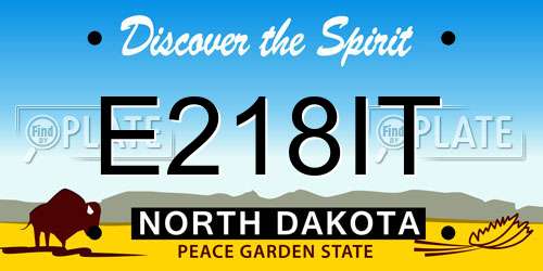 E218IT North Dakota License Plate