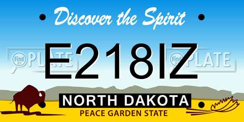 E218IZ North Dakota License Plate