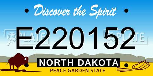 E220152 North Dakota License Plate