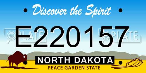 E220157 North Dakota License Plate