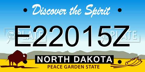 E22015Z North Dakota License Plate