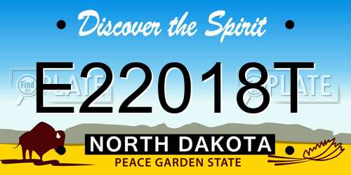 E22018T North Dakota License Plate