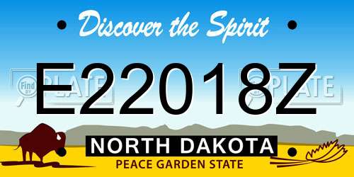 E22018Z North Dakota License Plate