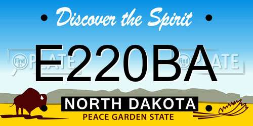 E220BA North Dakota License Plate