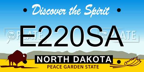 E220SA North Dakota License Plate