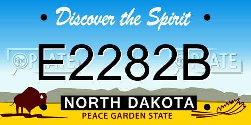 E2282B North Dakota License Plate