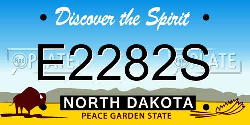 E2282S North Dakota License Plate