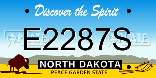 E2287S North Dakota License Plate