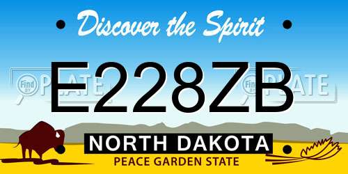 E228ZB North Dakota License Plate