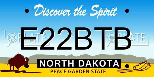 E22BTB North Dakota License Plate