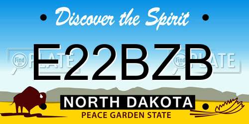 E22BZB North Dakota License Plate