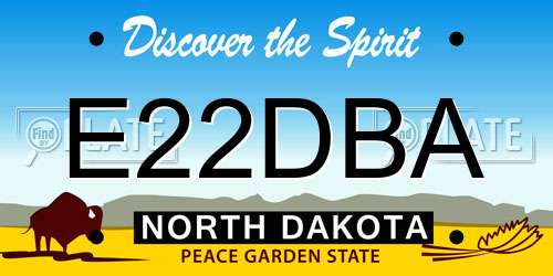 E22DBA North Dakota License Plate