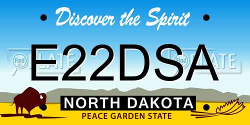 E22DSA North Dakota License Plate