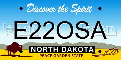 E22OSA North Dakota License Plate