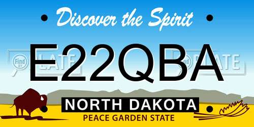 E22QBA North Dakota License Plate