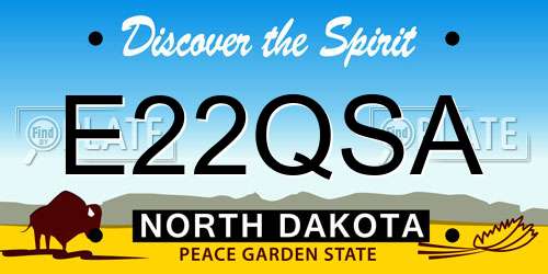 E22QSA North Dakota License Plate