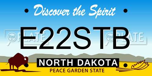 E22STB North Dakota License Plate