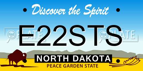 E22STS North Dakota License Plate