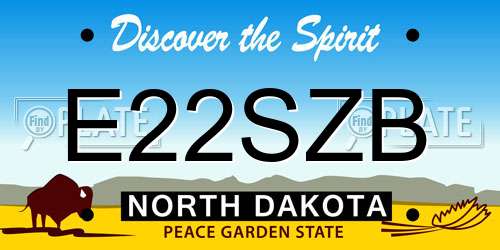 E22SZB North Dakota License Plate