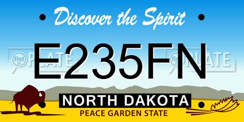 E235FN North Dakota License Plate