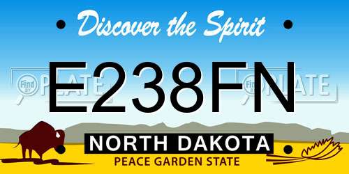 E238FN North Dakota License Plate