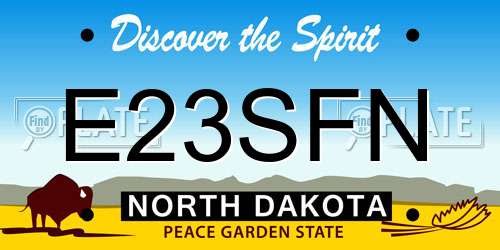 E23SFN North Dakota License Plate
