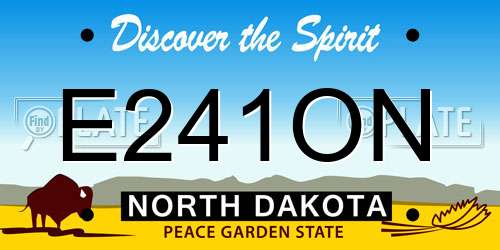 E241ON North Dakota License Plate