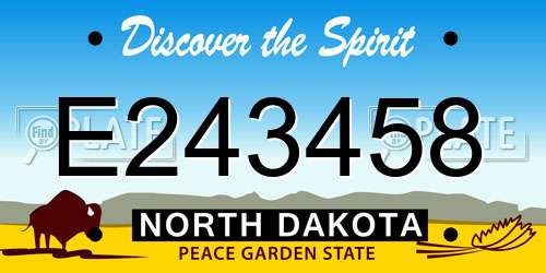E243458 North Dakota License Plate